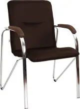 Кресло Белс Самба Chrome V 451375/V3 (кожзам темно-коричневый/темный орех)