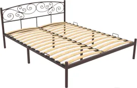 Двуспальная кровать Князев Мебель Лилия коричневый
