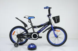 Детский велосипед Delta Sport 16"" шлем (сине-черный)