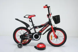 Детский велосипед Delta Sport 14"" шлем (красно-черный)
