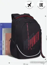 Школьный рюкзак Grizzly RU-335-3 (черный/красный)