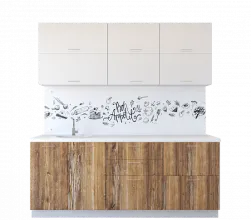 Готовая кухня Артём-Мебель Яна--Ш СН-114 без стекла (ДСП) 1,6м белый/дуб юккон