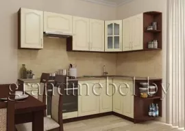 Кухня Твист-4 МДФ угловая 2,4*1,4 метра ваниль