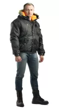 Куртка укороченная мужская Аляска, зимняя, чёрная, (У) КУР 12