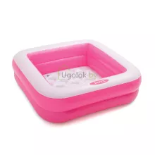 Детский бассейн с надувным дном Розовый Intex 86х86х25 см (57100NP)