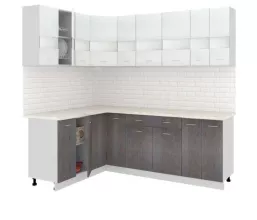 Угловая кухня Корнелия Экстра ЛДСП 1,5 х 2,2 метра белый береза