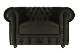 Кресло Бриоли Честер Классик В17 темно-серый