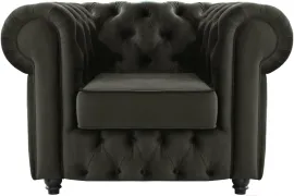 Кресло Бриоли Честерфилд В17 темно-серый