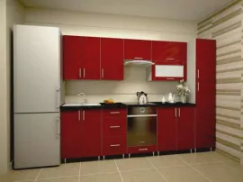 Кухня Симпл 40 пластиковая прямая 2,3 метра красный