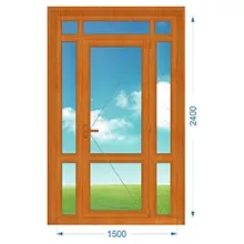 Дверь ПВХ наружная одностворчатая с доп. окнами