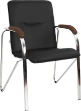 Кресло Белс Самба Chrome V 451375/V4 (кожзам черный/темный орех)