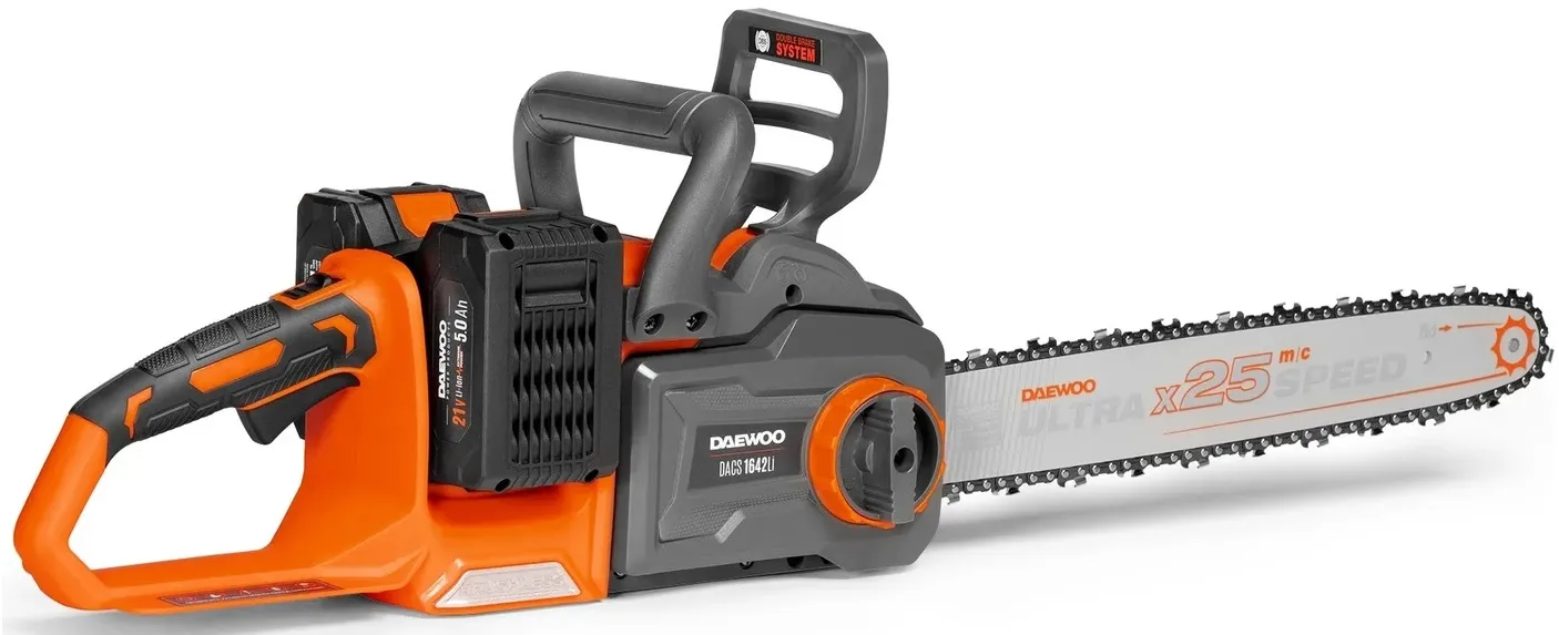 7. Daewoo Power DACS 1642Li Set — бесщеточный двигатель и две батареи в комплекте
