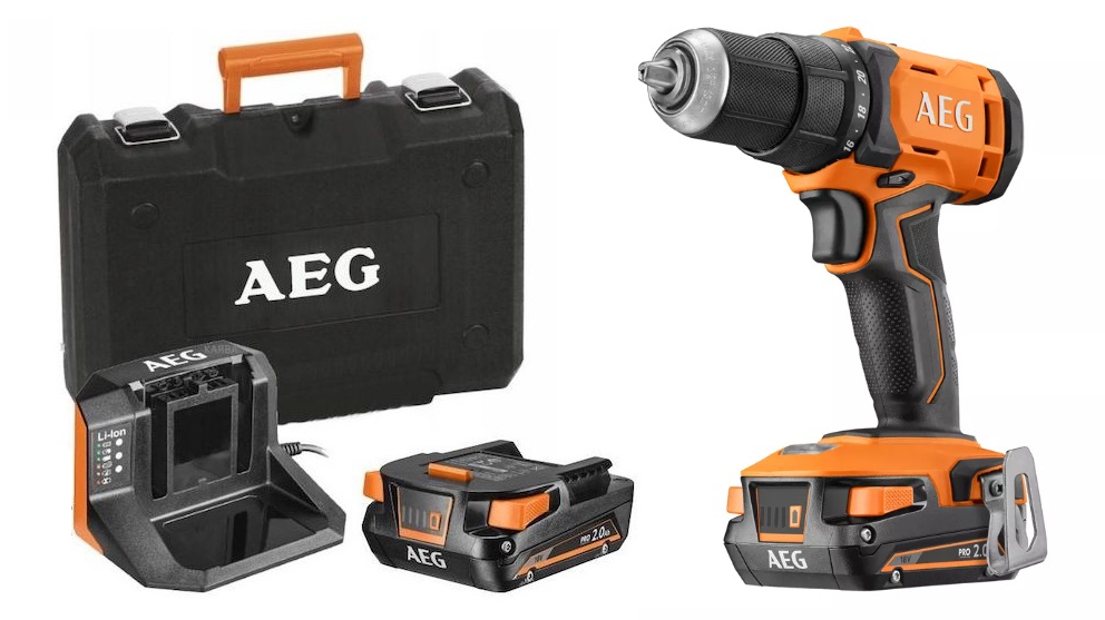 Дрель-шуруповерт AEG Powertools BS 18G4-202C, 2 АКБ и кейс