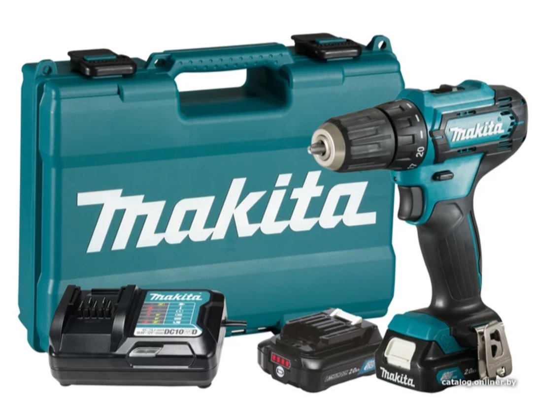 Дрель-шуруповерт Makita DF347DWE, 2 АКБ и кейс