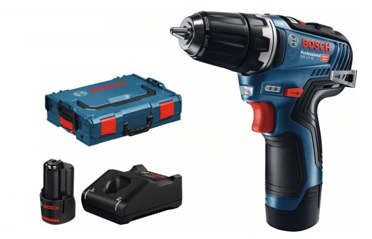 Дрель-шуруповерт Bosch GSR 12V-35 Professional, 2 АКБ и кейс