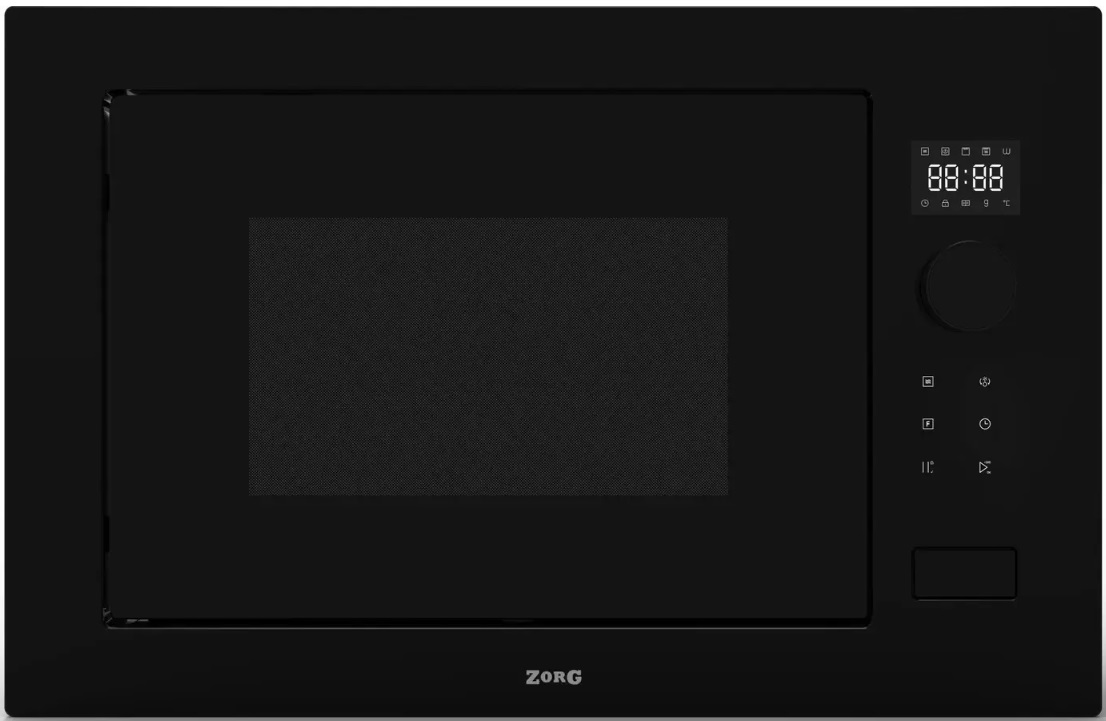 9. ZorG MIO252 S black — встраиваемая микроволновка для большой семьи