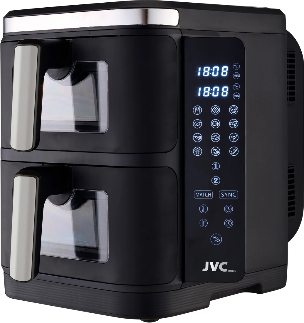 5. JVC JK‑MB105 - вместительный аэрогриль оснащен двумя контейнерами