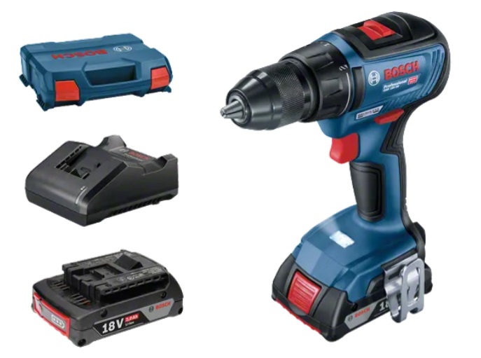 Дрель-шуруповерт Bosch GSR 18V-50 Professional, 2 АКБ и кейс