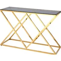 Консольный стол Stool Group Инсигния 120x40 ECST-026-TG-SK (стекло Smoke/сталь золото)