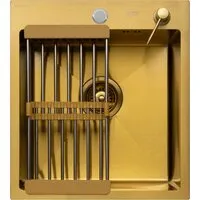 Кухонная мойка ARFEKA Eco AR мойка 450500, коландер, дозатор Gold