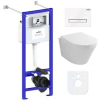 Унитаз подвесной Lavinia Boho Relfix Biore Rimless 6 в 1 77050189 (белое стекло)