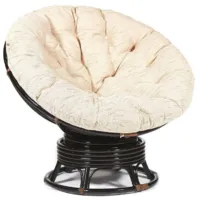 Кресло-качалка TetChair Papasan W 23/01 B с подушкой (античный черно-коричневый/ткань старт)