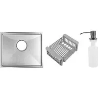 Кухонная мойка Schtoff Undermount Best Decor Silver 5545 коландер KR-1 GREY дозатор SD-1 GREY