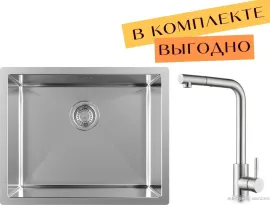 Кухонная мойка ZorG ZRN 4555 Premium cмеситель Mars Premium Satin