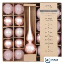 Елочная игрушка Inge"s Christmas One - Two - Tree 40565P416 (19пр, розовый)