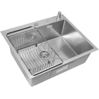 Кухонная мойка ARFEKA ECO AR мойка 600500, коландер F, дозатор SATIN DECOR VOLCANIC