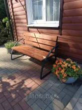 Скамейка металлическая с брусом "Виток 4 " 1500(1700)х450(800)х900(850)мм