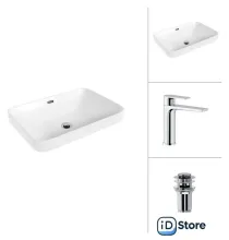 Умывальник Lauter 21441B Reef 21CK678C с донным клапаном 21190CH (хром)