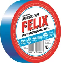 Лента электроизоляционная 19мм х10м ПВХ (синяя), FELIX