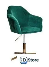 Стул с подлокотниками AksHome Dubai (зеленый велюр/золото)