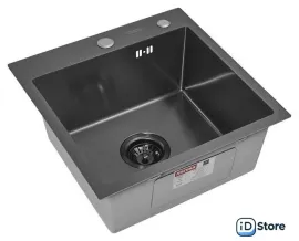 Кухонная мойка ARFEKA ECO AR 450450 BLACK PVD NANO DECOR MILLET GRAINS (настольная)