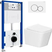 Унитаз подвесной Lauter Square 21901001 кнопка 219702E (скрытое крепление)