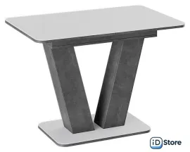 Кухонный стол Трия Чинзано тип 1 раздвижной (моод темный/стекло белое матовое)