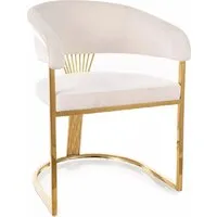 Стул с подлокотниками Signal Crown Velvet Bluvel 22 (светло-бежевый/золотой)