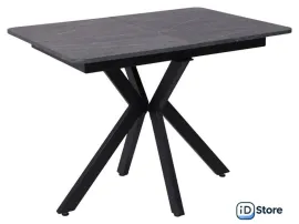 Кухонный стол Lepremo AV 1212 МДФ раздвижной 1000-1300x700 (мрамор Пьетра графитовый/черный)