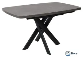 Кухонный стол Мамадома Leonel-130 раздвижной 130-165х85 (дымчатая керамика/черный)