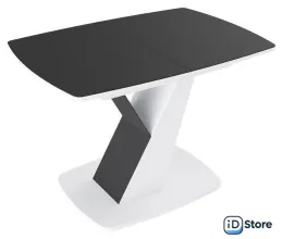 Кухонный стол Трия Гарда тип 1 (белый/стекло матовое черный графит)