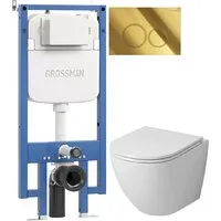 Унитаз подвесной Grossman GR-4455SQ 900.K42.01.000 Galaxy 700.K45.01.300.300 (золотой глянцевый)
