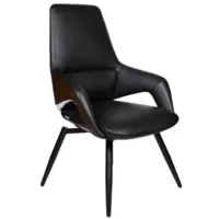 Кресло офисное Norden Шопен CF / FK 0005-C black leather (черная кожа/алюминий)