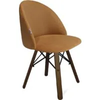 Стул Sheffilton SHT-ST35/S70 (горчичный/темный орех/черный)