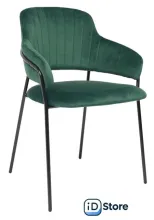 Стул с подлокотниками Алвест AV 448 (темно-зеленый бархат/черный)