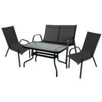 Комплект садовой мебели Garden Story Сан-Ремо Делюкс / SC-092KD/SC-089/4562-MT003 (черный)