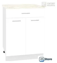 Шкаф напольный Кортекс-мебель Корнелия Лира НШ60р1ш (белый/марсель)