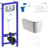 Унитаз подвесной Lavinia Boho Relfix Bell Pro Rimless 7 в 1 75110030 (белый пластик)