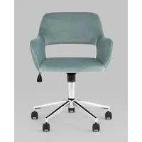 Офисное кресло Stool Group Ross chrome velvet Olive 61 (велюр серо-зеленый)