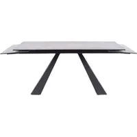 Кухонный стол Signal Salvadore Ceramic 160/240x90 (серый мрамор/черный матовый)